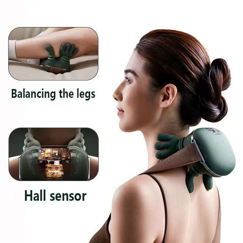 Wireless Portable Shiatsu Neck and Back Massager, Electric Deep Tissue 4D Kneading Massage, Simulated Human Hand Design for Pain Relief and Muscle Relax